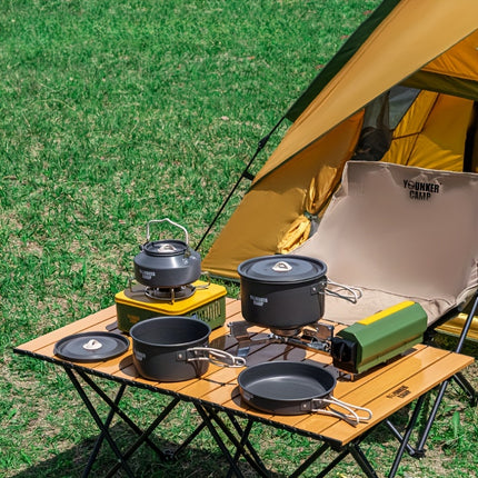 Camping Cookware] 12pcs Lightweight Non-Stick Camping Cookware Set - Aluminum