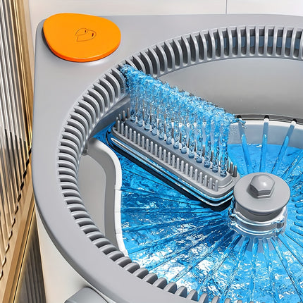 Spin Mop  and Bucket System, Includes Three Types Mop Heads, Dual Compartment Mop Bucket