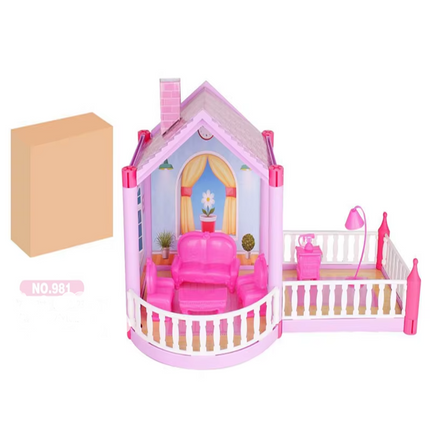 Princess Grand Villa Doll House Pink Castle Play House Doll House Toy