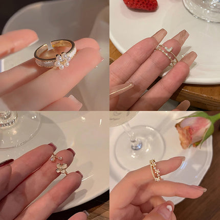 South Korea Fashion Personalized Flower Niche Design Ring