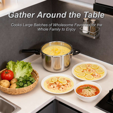 HCX 32cm Pressure Cooker with Thickened Composite Base, Heat-Resistant Handle & Safety Valve