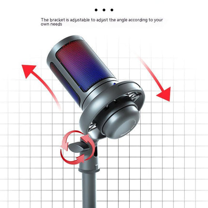 Condenser Microphone RGB Colorful Live Broadcast Wired Microphone