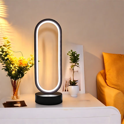 New Runway Circular LED Table Lamp, a Touch of Luxury for Bedroom Ambiance, USB Dimmable Bedside Light