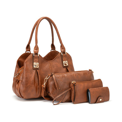 Vintage Women's Casual Tote Shoulder Bag - Large Capacity, Multi-pocket, Diagonal Span Bag