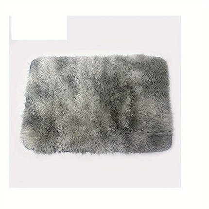 1pc soft plush area Mat, non-slip plush Mat, soft plush bedside Mat, tie dye living room Mat,