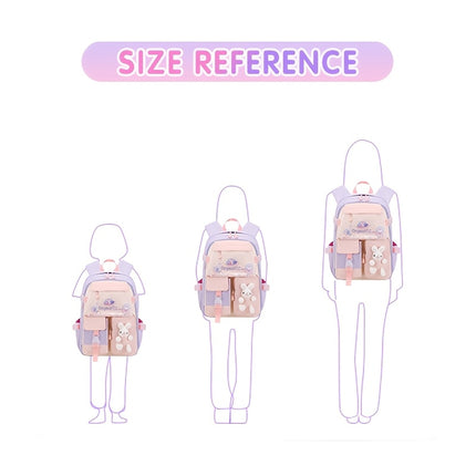 Girl's Backpack Three-Piece Set, Cute Rabbit Backpack for Kids, School Bag, Shoulder Bag