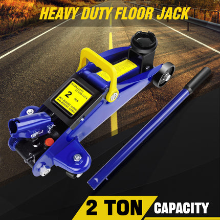 Hydraulic Rolling Heavy-Duty Jack - 2 Tons - Low Profile - for Car, Utility & Garage - Tire Repair/Repair