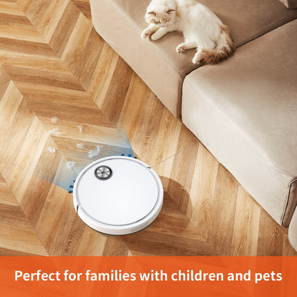 Ultra-Thin Robot Vacuum Cleaner with Dual Suction & Mop, USB Rechargeable, 60dB Quiet Operation
