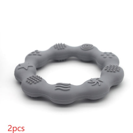 Full Three-dimensional Baby Silicone Teether Baby Molars Holding Round Teether