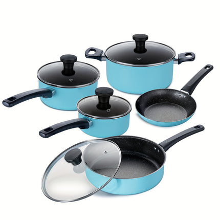 9pcs Nonstick Kitchen Pots and Pans Set Cookware Set, Aluminum  Dishwasher Safe,