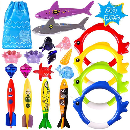 Diving Toys 20PCs Children's Swimming Pool Treasure Hunting Toys