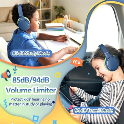 Mic Active Noise Cancelling Headphones 85/94dB Safe Volume Limit Over Ear Headsets Boys Girls Wired Headset for School