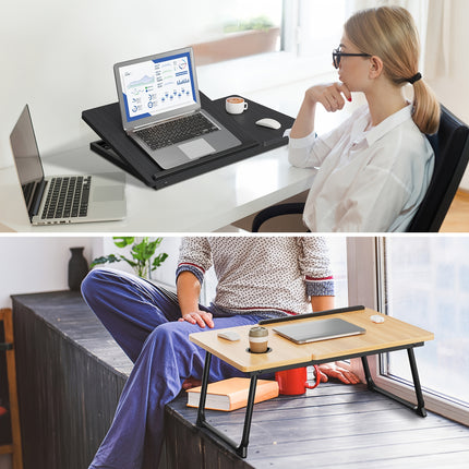 Adjustable & Portable Lap Desk for Adults  Bed/Couch Table with Split Desktop