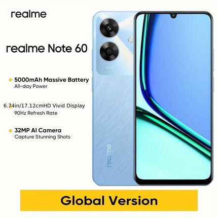 Realme Note 60 Unlocked Cellphone 4GB+128GB Global Version, 4G LTE, Andriod 14 Smartphone