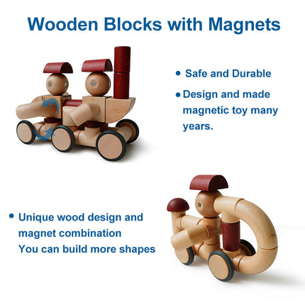 Wooden Magnetic Building Blocks Large Children's Baby Educational Creative Toys