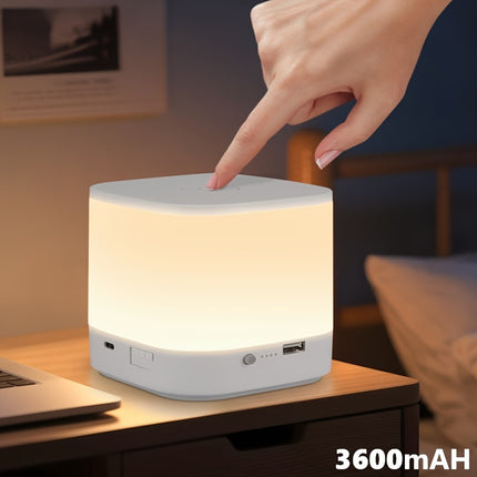 Wood Grain/White 1800/3600mAH LED Desk Lamp Office Lamp Touch Dimmable