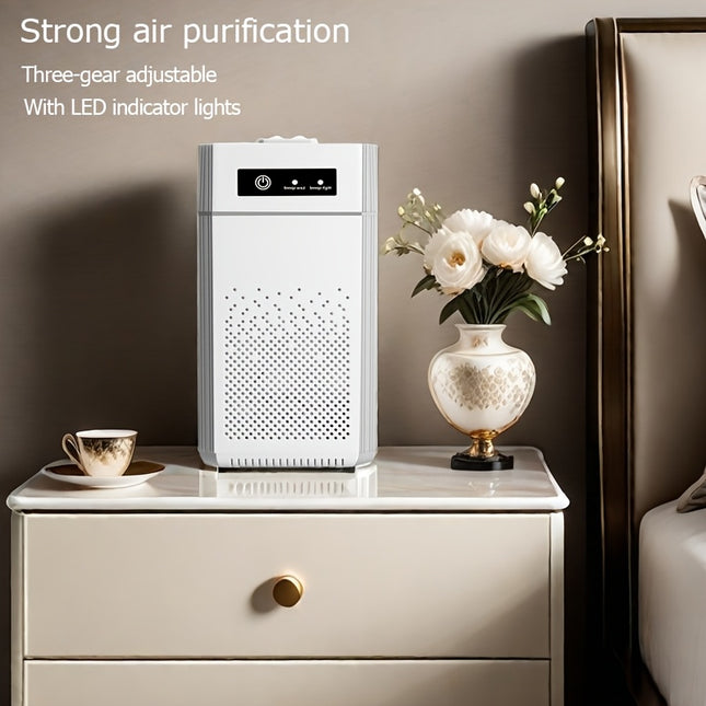 USB-Powered Air Purifier for Home - Formaldehyde, Odors & Second-Hand Smoke, Automatic Bedroom with Filter, Pet Hair & Dust Removal