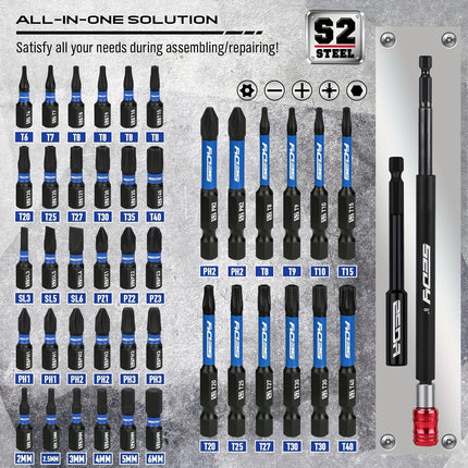 80pcs Premium Magnetic Impact Nut Driver Set Metric & SAE with Socket Adapters, Bit Holder,