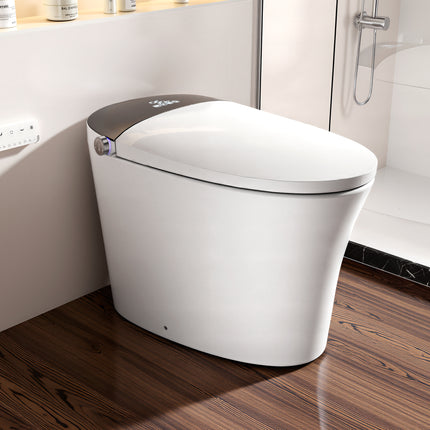 Smart Toilet with Foam Shield, Zero Water Pressure Flush, Radar Sensor, Foot Operated Seat, Heated Seat, Warm Water Sprayer & Dryer, Auto Flush & Close, Remote Control