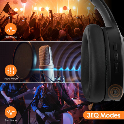 Wireless Headphones, With 1000mAh Battery Capacity, 120-hour Playtime, 3 EQ Modes,