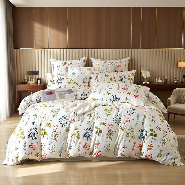 New Stylish Floral Bedding Set 135X200 Comfortable Duvet Cover Set by Luofanfei