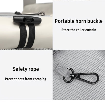 Large Roll-Up Cat Carrier for Outdoor Use, Portable, Breathable, Windproof