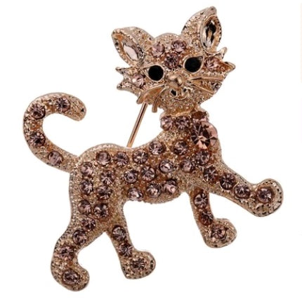 Luxury gold-plated crystal tiger full flashing brooch pin brooch gift