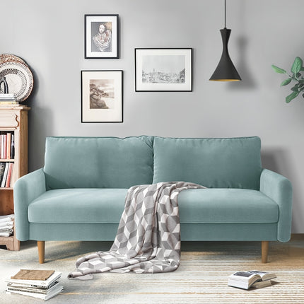 Sofa For Small Spaces, Modern Army Green Fabric Couch With Plush Comfort