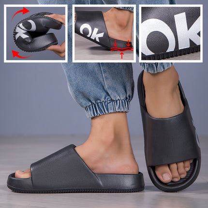 2 pcs Unisex Solid Color Open Toe Breathable Slippers, Comfortable Casual Durable Slippers