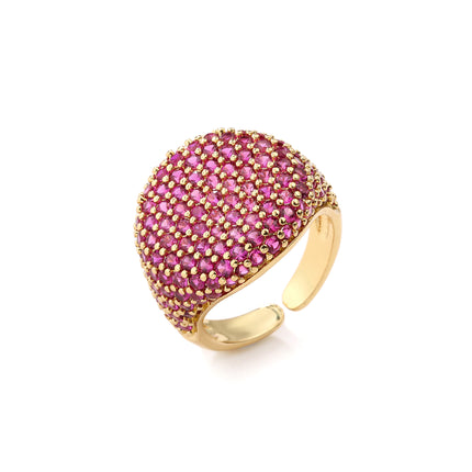 Full-diamond Round Open Geometric Zircon Ring
