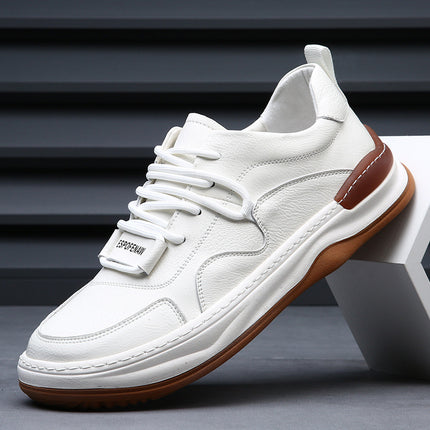 Men'S Low-Top Sneakers - Genuine Leather Upper, Breathable Lace-Up/Slip-On Closure
