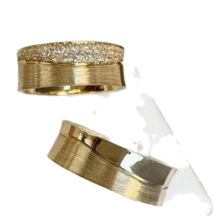 Fashion Elegant Real Gold Zircon Wide Ring