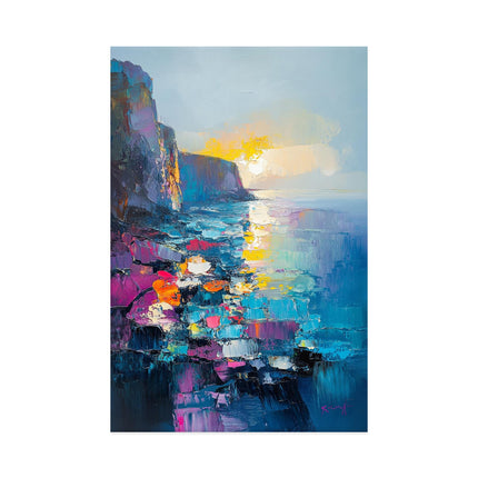 Handmade Oil Painting Canvas Wall Art Decoration Abstract Mediterranean Scenery Pictures For Home Decor Rolled Frameless Unstretched Painting
