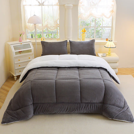 1pc Thickened Soft Plush Comforter - Warm and Comfortable Double-Sided Fleece Design Thick Quilt