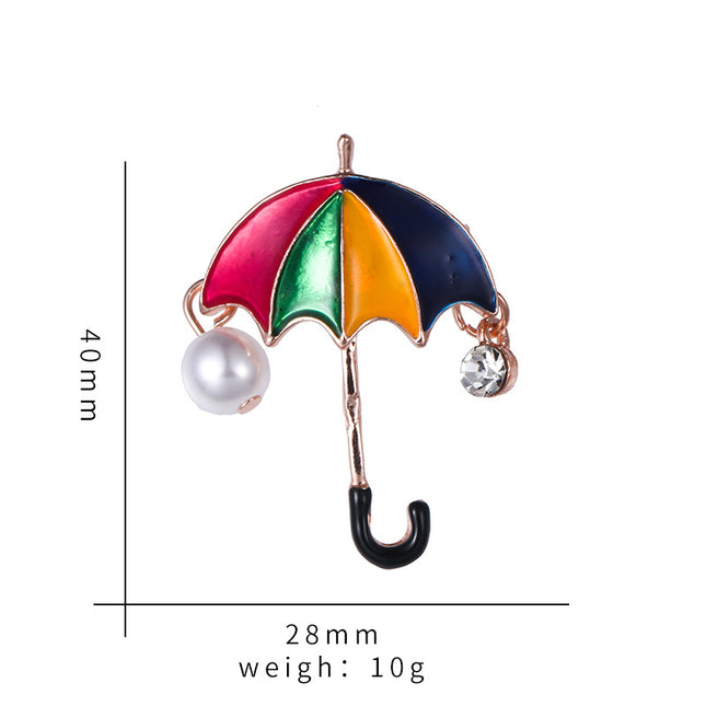 High-end mini retro umbrella brooch women