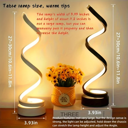 Retro Style Creative Table Lamp - Adjustable Spiral Arm, Soft Warm Light, Multifunctional Space
