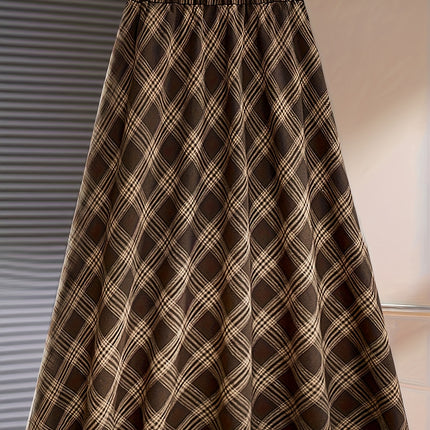 Stylish And Elegant Plaid Skirt for Women in Autumn And Winter