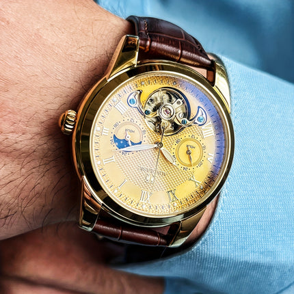 Tourbillon Luxury Automatic Mechanical Watch for Men - Fashionable and Versatile Casual Style