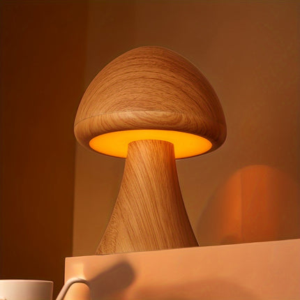 1pc rechargeable mushroom night light, 3color LED desk light, creative mushroom desk light