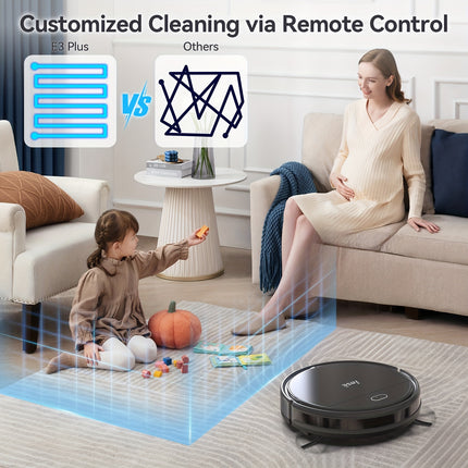 Robot Vacuum with 6500PA Powerful Suction Tangle-free Pet Hair Extraction, Detachable Mop