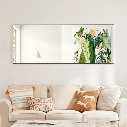 Floor Mirror, 64" x 21" Full Length Mirror with Stand, Hanging Mirror Wall Mounted Mirror with Aluminum