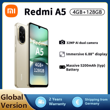 Xiaomi Redmi A5 Smartphone, 4+128G, 32MP Dual AI Camera, 5200mAh Massive Battery, Octa-core,