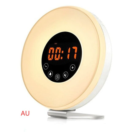 Sunrise and sunset wake up desk lamp alarm clock