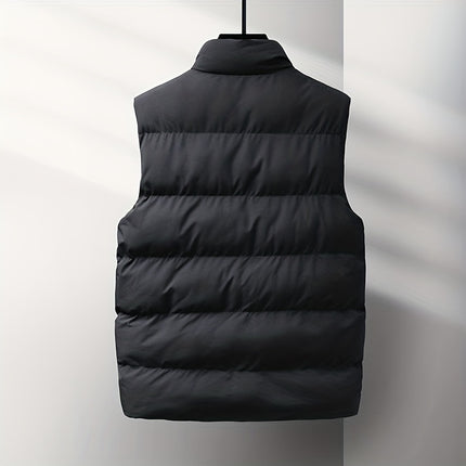 Men's Solid Color Stand Collar Jacket, Thin Lightweight Stylish Long Sleeve Coat Winter And Autumn Outdoor Clothes