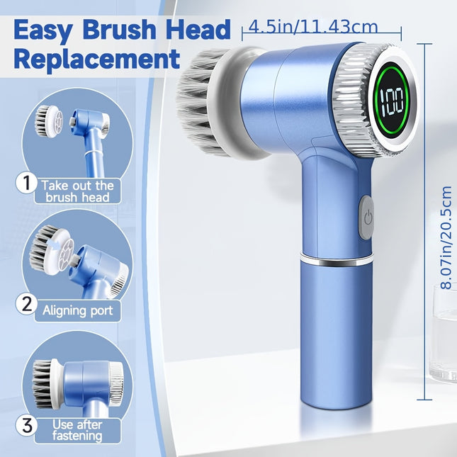 Electric Cleaning Brush - Heavy-Duty ABS Handheld Multipurpose Scrubber with Soft Bristles & Rotating Brush