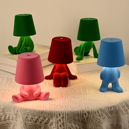 Colorful Cartoon Plush Doll Desk Lamp | Adjustable Three Light Colors, Touch Switch