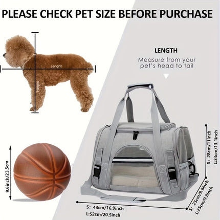 Cozy and Convenient Portable Pet Carrier Bag with Plush Cushion Mat for Small Dogs and Cats - Perfect for Outdoor Travel and Comfortable Transportation Christmas Gift