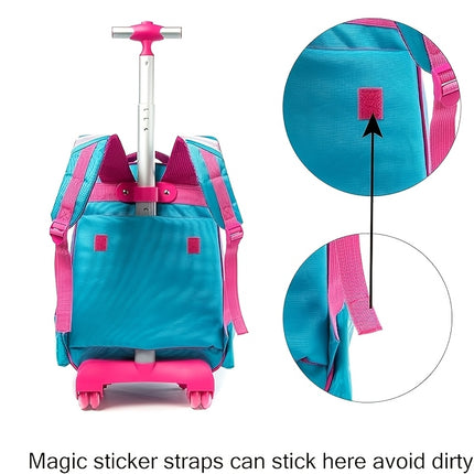 Set Panda Children's Student Rolling Backpack, Shoulder Bag, and Pencil Case Set,