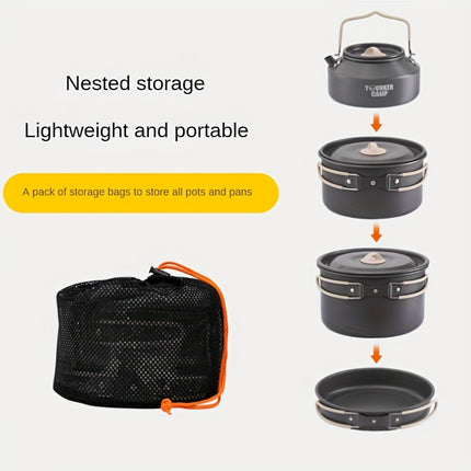 Camping Cookware] 12pcs Lightweight Non-Stick Camping Cookware Set - Aluminum