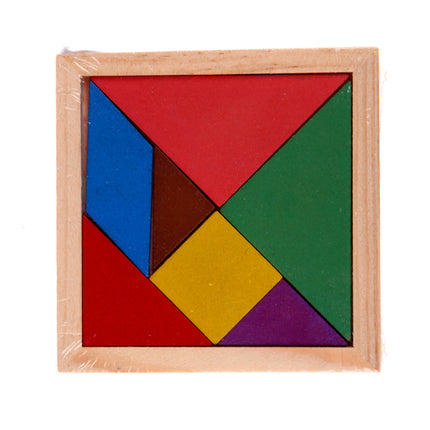 Colorful Wooden Seven-piece Puzzle Tangram
